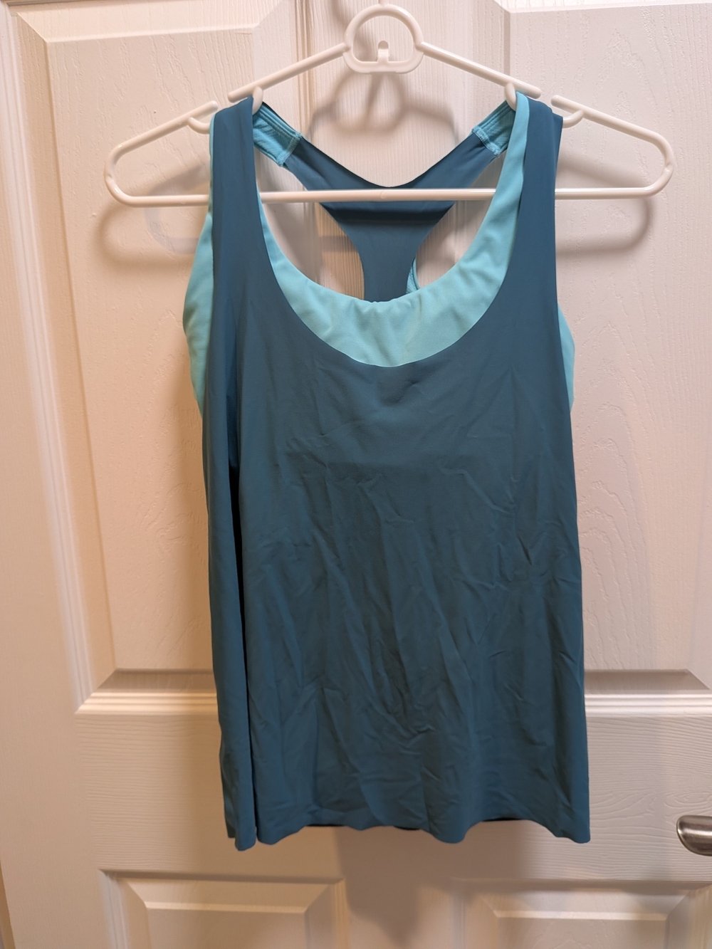 Athleta Blue Layered Racerback Tank Top Size Small